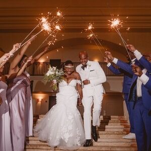 Wedding gown with veil